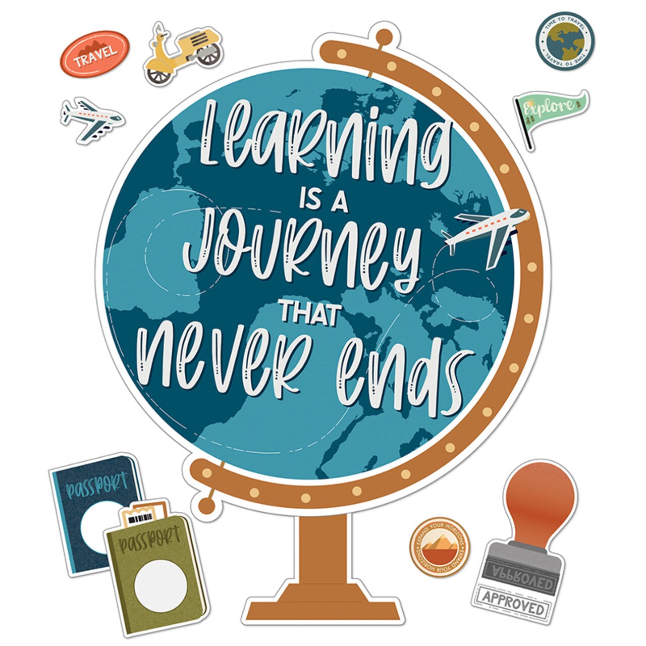 Let&#x27;s Explore Learning Is A Journey Bulletin Board Set